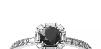 Кольца из белого золота с чёрным бриллиантом